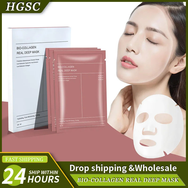 Bio Collagen Face Mask – Deep Hydration & Brightening (1/4/10pcs)